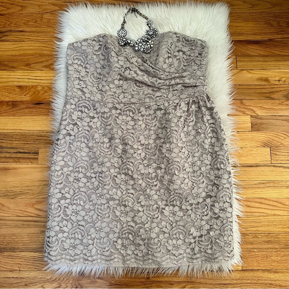 DAVIDS BRIDAL dusty pink Floral Lace Bridesmaid / Prom Party Dress  size 18